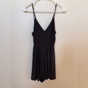Elegant Dark Gray Spaghetti Strap Romper